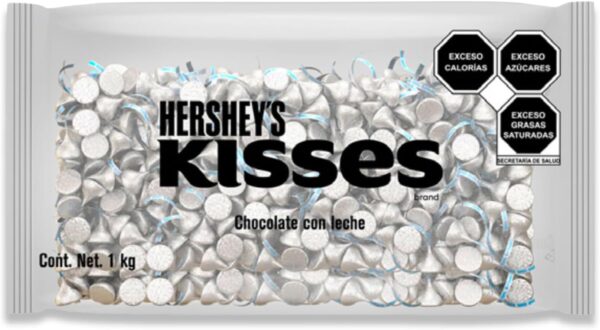 Kisses 1 kg bolsa plateados