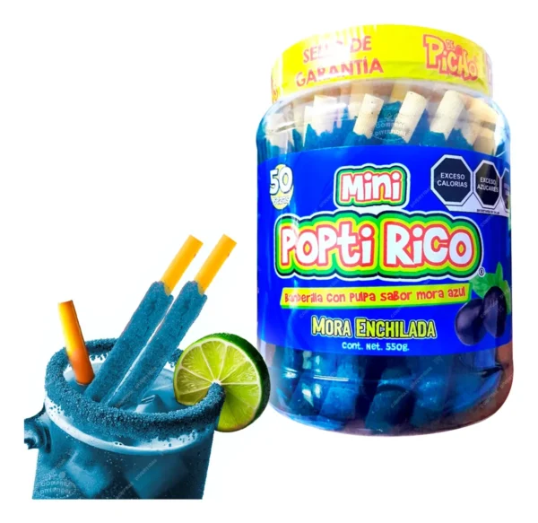 Banderilla mora azul y enchilada, vitrolero